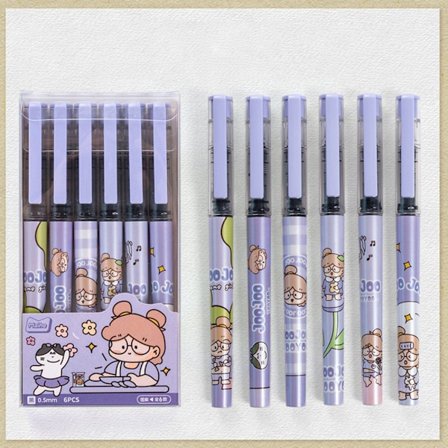 6ST/ Set Snabbtorkande rak flytande rullkulspenna