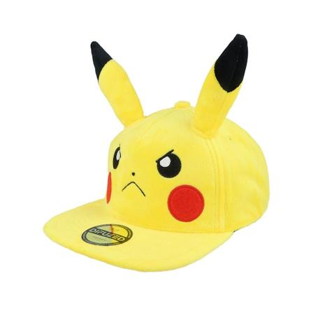 Difuzed - Pokémon Angry Pikachu Plush Yellow Snapback Snapback Yellow Cap - @ Hatstore