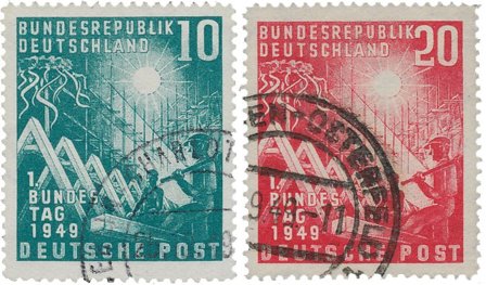 Tyskland 1949 - MICHEL 111-112 - Stemplet