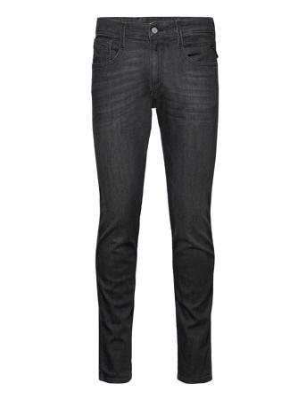 Anbass Trousers Slim 99 Denim Slim Jeans Svart Replay*Betinget Tilbud
