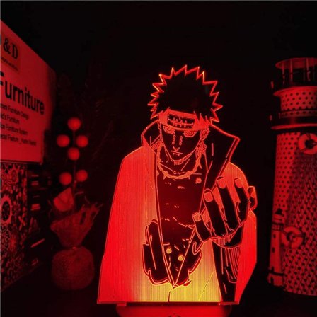 3D Illusion Lamp Anime Naruto Pain Akatsuki 3D LED Färger Ch