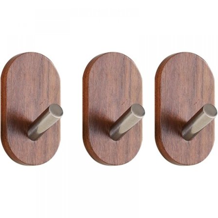 Sett med 3 Kleshengere i Tre, Naturlige Kleshengere i Tre, Hjemmedørdekorasjon