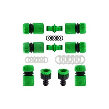 10-pack snabba slangkopplingar för trädgårdsslang (6 st 1/2 slangsnabbkoppling, 2 st dubbelkoppling, 2 st krannoskoppling)