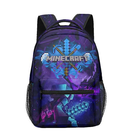 Kompatibel Minecraft Ryggsäck för Pojkar Svart Skolryggsäck Barn Grön Creeper Zombie Skelett Enderman Grottspindel QQ