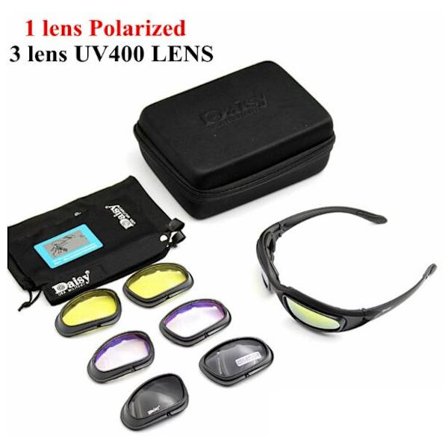 Daisy C5 Taktiske Briller Polarisert Airsoft Paintball Skytebriller Utendørs Fotturer Beskyttende Solbriller 4 Linser