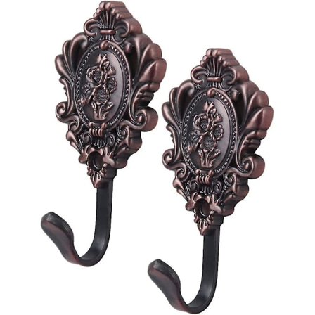 2 kpl Sinkkiseos Verho Vintage Ruusu Design Verhonpidike Koukut (valkoinen) SXQ