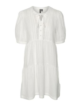Vmnatali 2/4 Lace Short Dress Wvn Ga Spe White Vero Moda