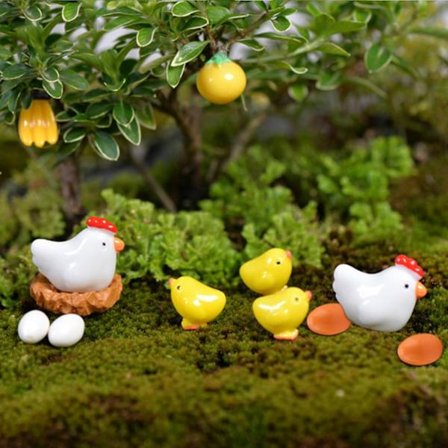 20 stk. Mini Resin Kylling Påskepynt, Miniature Mos Mikro Landskab Bonsai Dekor Kit, Resin Have Statue, Påskehåndværk, Feriefest Dekoration