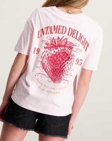 Kids ONLY KOGSARA LIFE SS PRINT WASHED TOP JRS Rosa Toppe/Bluser Pige - Kids Brand Store