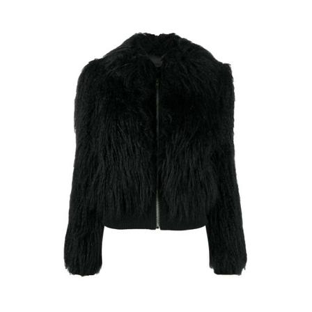 Boutique Moschino Faux Fur & Shearling Jakke Sort, Dame