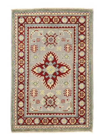 Anudada A Mano Kazak Fine Alfombra 63X90 De Lana Marrón/Beige Pequeño