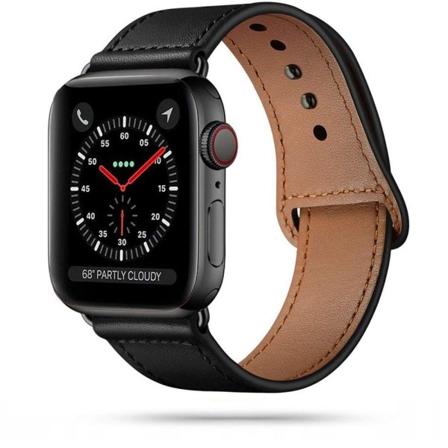 Tech-protect Leatherfit Apple Watch 4/5/6/7/8/se/ultra (42/44/45 Svart