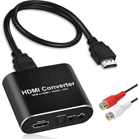 4k@60hz HDMI-lydekstraktor med 1,2 m HDMI-kabel Avedio Links, optisk Toslink Spdif + 3,5 mm Aux Stereo lydutgang, HDMI-lydkonverteradapter Splitter