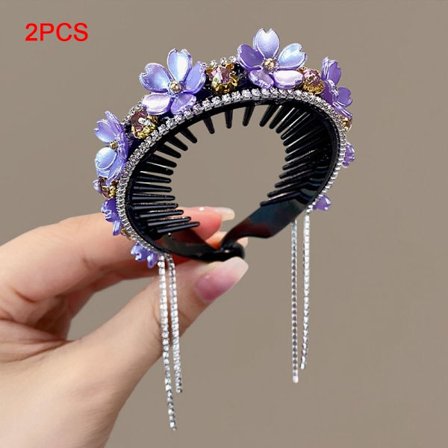 2 STK Hestehale Hårklør Hårklemmer LILLA