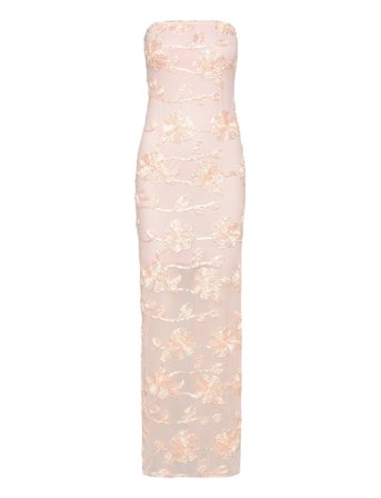 ROTATE Birger Christensen | Flower Mesh Tube Dress | 36