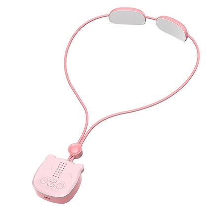 Ems Dual Pressure Point Elektrisk Nackmassageapparat, Lymfvitetsmassageapparat, Pink Pulse Hot Compress Cervical Massager