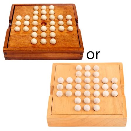 1 Sæt Klassisk Træ Solitaire Brætspil Enkelt Skak Peg Solitaire Diamant Flyt Uafhængigt Kognitiv Evne Legetøj
