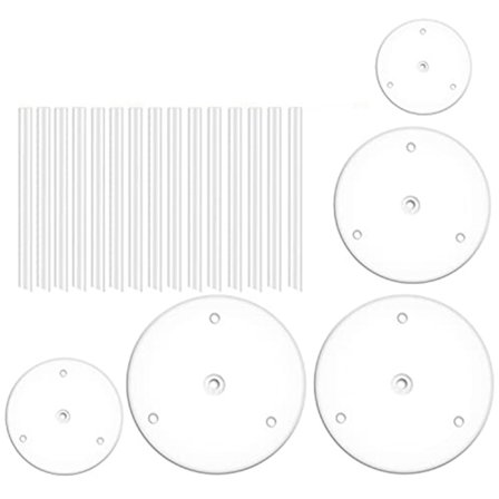 Kakkuvuoka, 5 kakkutelinettä, kakkupohja (9/12/16/20/20 Cm), 15 tappisauvaa, uudelleenkäytettävä, pinota