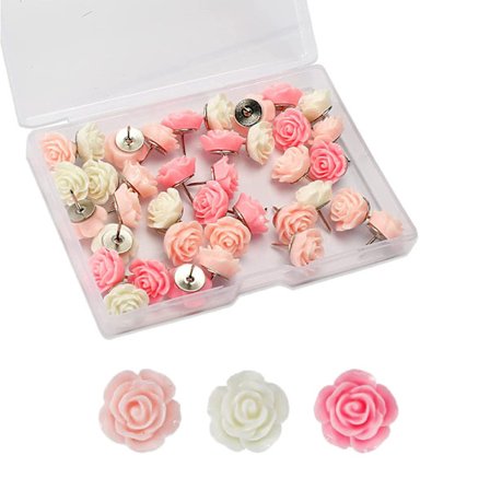 30 stk. Rose Push Pins Plastik Blomst Push Pins Dekorative Push