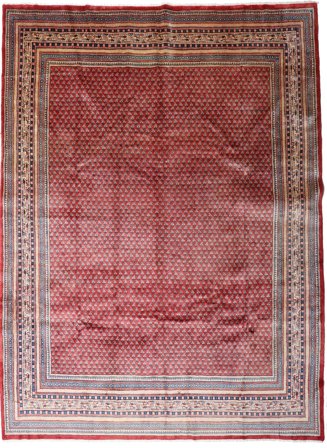 Hand Knotted Sarouk Mir Rug 267X362 Wool Red/Pink Large