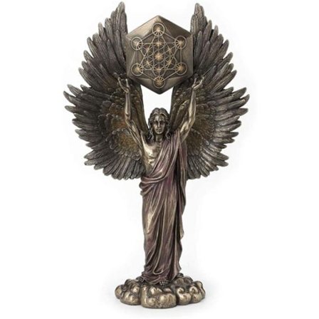 Bronze engel skytsengel holder skilt med store vinger harpikshåndværk, havestatuer, små trosornamenter