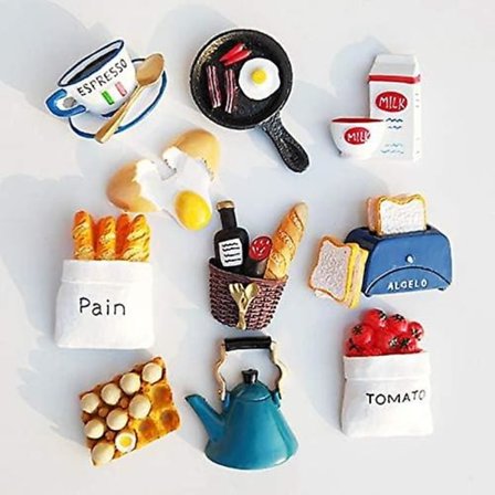 3d Resin Magnet Kylskåpsmagneter Set, Söta Matformade Magneter Hem Kylskåp Stickers