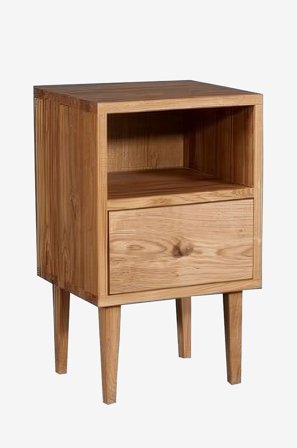 Wood Furniture - Tamminen yöpöytäkaappi,Retro 35cm. - Ruskea - Yöpöydät - - Homeroom