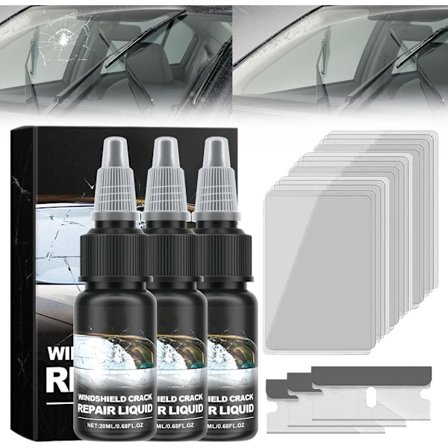 Reparationssæt til forruder, 2024 Ny reparationssæt til forruder, værktøj til bilruder, lim til reparation af ridser på bilruder