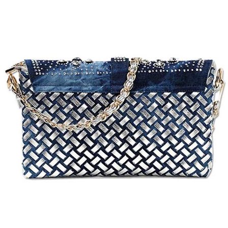 Ny Denim Messenger Lock Strip Axelväska