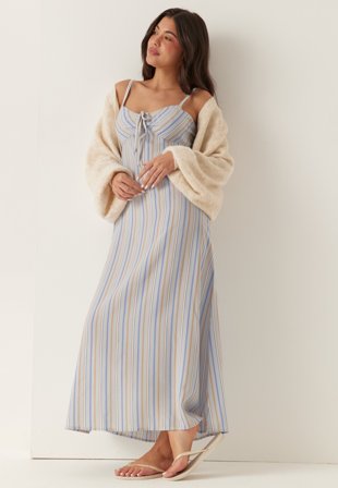 BUBBLEROOM - Viscose Maxi Dress - Striped