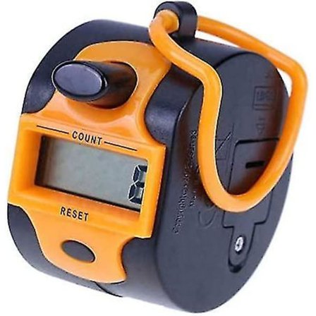 5-sifret manuell digital teller for fang/sport/trener/skole/arrangement (oransje)