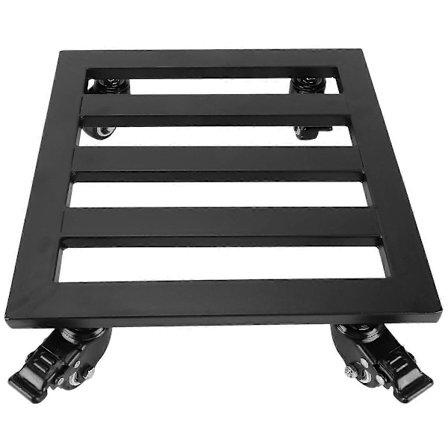 Växtvagn Metall Växtställ med Hjul Rullande Växtställ (Svart)