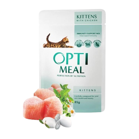 Optimeal - Kitten Chicken In Gravy Våtfôr Til Katt 12 x 85 g - Katt - Kattefôr & kattemat - Våtfôr og våtmat - ZOO.no