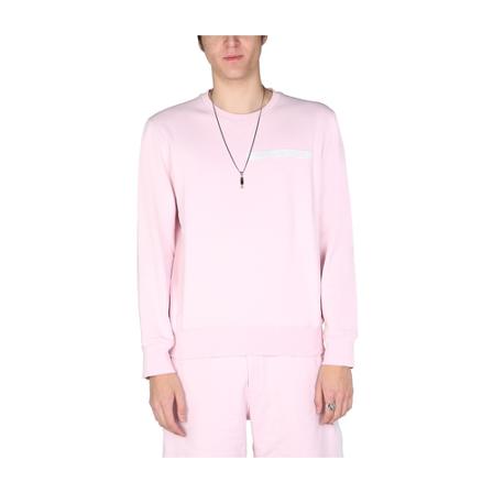 Alexander McQueen, Sweatshirt With Selvedded Logo Band Roze, Heren, Maat:L