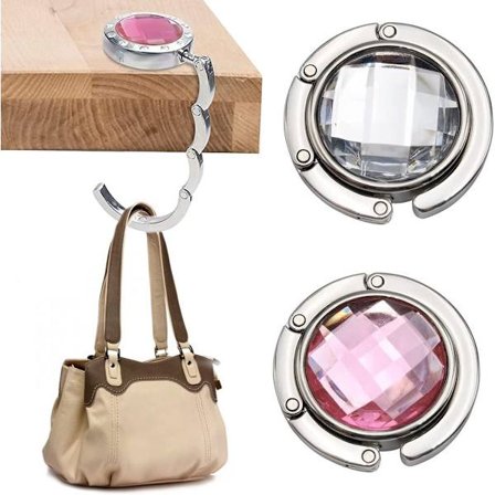 Veskekrok Bord - Veskekroker for Bord - Sett med 2 Bærbare Veskekroker - Sølv - Veskekrok