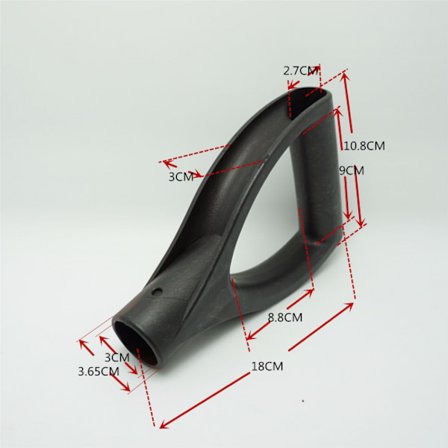 2 st D-handtag i plast Snöskyffel Trädgårdsredskap Svart