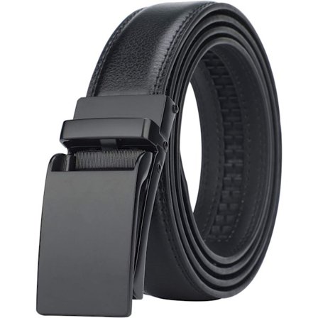 Mænds Komfortable Ægte Læder Ratchet Dress Bælte med Automatisk Klikspænde