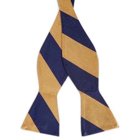 Noeud papillon en soie à rayures or et bleu marine pour hommes - Noeuds papillon à nouer - pour Hommes - Trendhim