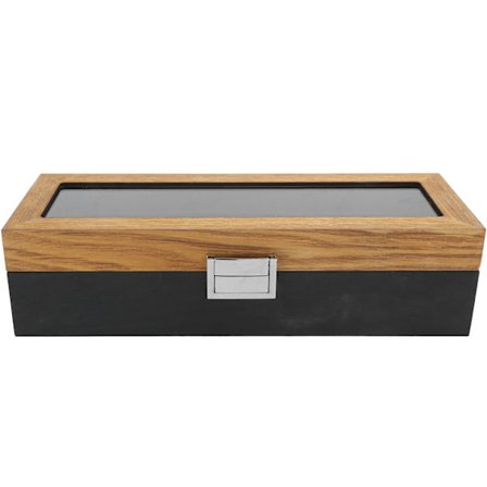 Urboks i massivt tre med 6 spor, utstillingsboks, enkel klassisk vintage-arrangør