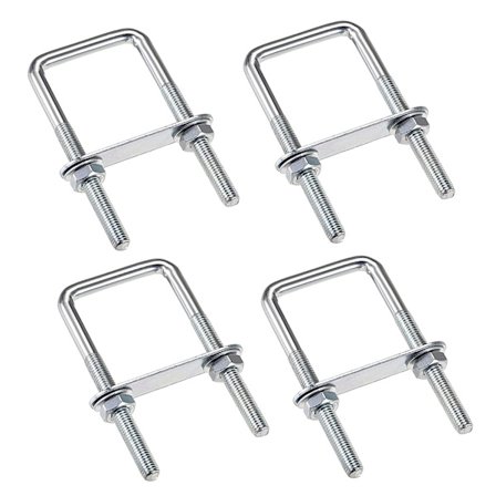4 kappaletta U-pultteja m6 U-pultti 80 x 50mm, ruostumattomasta teräksestä valmistettu U-pultti mutterilevyillä aluslevyllä, kiristyspultit putkien 