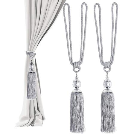 1 par gardinbindinger, gardinklips med håndlagde baller