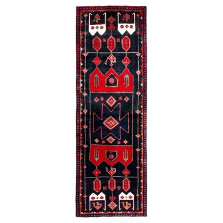 Handknuten Orientaliskt Patinamatta Kurdistan 98x285cm Röd