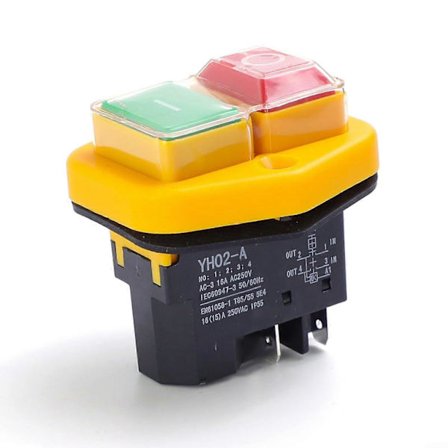 Vanntett elektromagnetisk trykknappbryter KJD17B magnetisk bryter for hageverktøy magnetisk starter 1 stk (FMY)