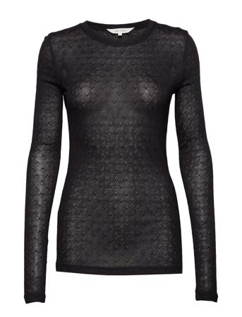 Fermi L/S Silk Top Langærmet T-shirt Sort Gai+Lisva