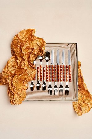 Jotex - Bestiksæt 24-pak sølv/karamell - BISQUE - Køb Bestik hos Jotex