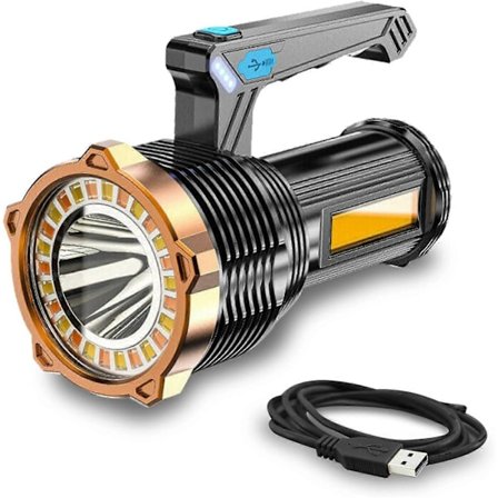 LED Lommelykt Bærbar Super Kraftig LED Lommelykt COB Arbeidslys 8 Moduser Oppladbar Lys Utendørs Belysning Spotlight