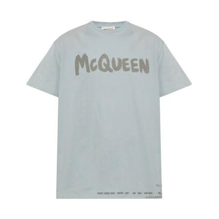 Alexander McQueen T-Shirts Blå, Herre