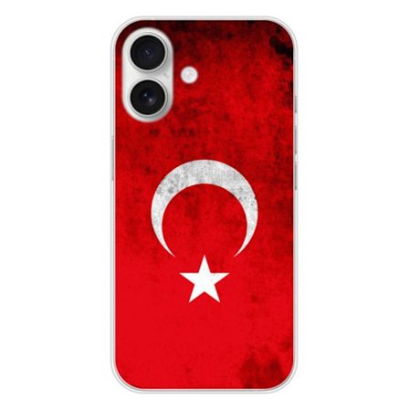 Siliconfodral - Kompatibel med Apple iPhone 16 - design med turkiskt flagga