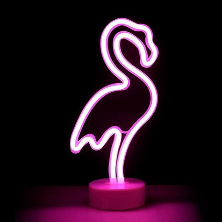 LED Flamingo Ljusskilt, Neon Natlampe, USB/Batteridrevet Neon Skilt Dekorationslys, Vægdekoration til Fest Fødselsdag, Børneværelse, Julelys