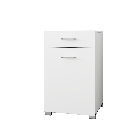 Ml Design Tvättskåp Med Utfälld Tvättväska, Vit, 50 X 78,5 X 45